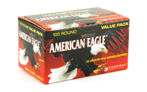 Federal American Eagle Ammunition, 9mm, 115 Grain, Full Metal Jacket Value Pack, 100 Round Box AE9DP100