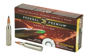 Federal Premium, 243 Win, 85 Grain, Trophy Copper, Lead Free, 20, Round Box, California Certified Nonlead Ammunition P243TC1