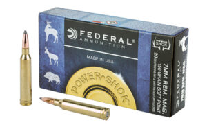 Federal PowerShok, 7MM REM, 150 Grain, Soft Point, 20 Round Box 7RA