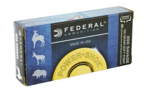 Federal PowerShok, 300 Savage, 150 Grain, Soft Point, 20 Round Box 300A