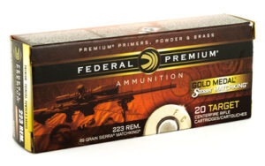 Federal Gold Medal Match, 223 Remington, 69 Grain, Boat Tail Hollow Point, 20 Round Box GM223M