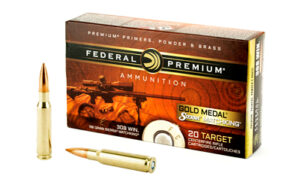 Federal Gold Medal Match, 308 Winchester, 168 Grain, Boat Tail, Hollow Point. 20 Round Box GM308M