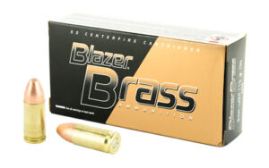 Blazer Ammunition Blazer Brass, 9mm, 115 Grain, Full Metal Jacket, 50 Round Box 5200