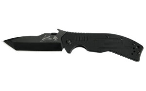 Kershaw Emerson CQC, 3.5″ Folding Knife, Tanto Point, Plain Edge, Black G10 Frame, 8CR13MOV/Black Oxide Coating Finish, Wave/Dual Thumb Disc/Pocket Clip 6044TBLK