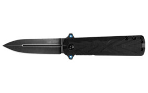 Kershaw Barstow, Folding Knife, 8CR13MOV, Black-Oxide, Plain, Spear Point, Flipper/Pocket Clip, 3″, Glass-Filled Nylon 3960