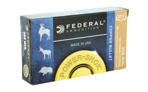 Federal PowerShok, 308 Win, 150 Grain, Copper, Lead Free, 20 Round Box, California Certified Nonlead Ammunition 308150LFA