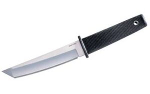 Cold Steel Kobun, 5.5″ Fixed Blade Knife, Tanto Point, Plain Edge, AUS 8A/Polished, Black Kraton, Secure-Ex Sheath CS-17T
