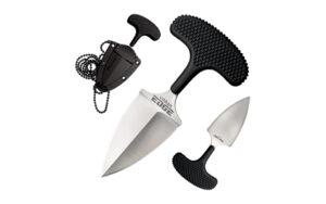 Cold Steel Urban Edge, 2.5″, Plain Edge, AUS 8A/Stainless, Black, Kraton, Secure-Ex Sheath CS-43XL