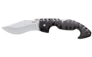 Cold Steel Spartan, Folding Knife, AUS 10A, Plain, Drop Point, Dual Thumb Stud/Pocket Clip, 4.5″, BD1 Steel, Box CS-21ST