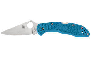 Spyderco Delica4, 2.90″ Folding Knife, Flat-Ground, Lightweight, Blue C11FPBL