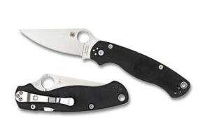 Spyderco Para Military 2, 3.42″ Folding Knife, Plain Edge, CPM-S45VN Finish, Black G10 Handle C81GP2