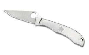 Spyderco HoneyBee, 1.67″ Folding Knife, Plain Edge, Stainless Steel, Silver Finish C137P