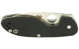 Spyderco Efficient, 2.98″ Folding Knife, 8Cr13MoV, Plain, Drop Point, Circle Thumb Hole/Pocket Clip, Black G10 C216GP