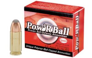 Corbon Ammo Pow’rBall, 9MM, Luger +P, 100 Grain, Polymer-Tipped, 20 Round Box PB9100