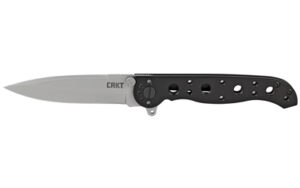 Columbia River Knife & Tool M16-01S Spear Point, 3.06″ Blade, Folding Knife, Plain Edge, 8Cr14MoV/Bead Blast Finish, Stainless Steel Handle, Carson Flipper Opening, Frame Lock M16-01S