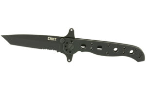 Columbia River Knife & Tool M16, Folding Knife, 3.94″, Tanto Point, Dual Thumb Stud/Flipper/Pocket Clip, 8Cr12MoV/Black EDP, Stainless Steel, Plain Edge M16-10KSF