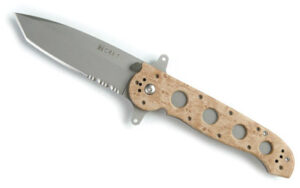 Columbia River Knife & Tool M16, Special Forces, 3.875″ Folding Knife, Tanto Point, Combo Edge, AUS 4/Bead Blast, Desert Camo Zytel, Dual Thumb Stud/Flipper/Pocket Clip M16-14ZSF
