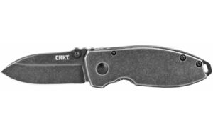 Columbia River Knife & Tool Squid Black Stonewash, 2.16″ 8Cr13MoV Blade, Folding Knife, Plain Edge, Black Stonewashed Finish, Stainless Steel Handle 2490KS