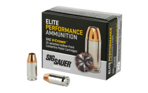 Sig Sauer Elite Performance V-Crown Ammunition, 380ACP, 90 Grain, Jacketed Hollow Point, 20 Round Box E380A1-20