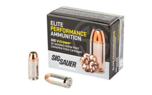 Sig Sauer Elite Performance V-Crown Ammunition, 45 ACP, 200 Grain, Jacketed Hollow Point, 20 Round Box E45AP1-20