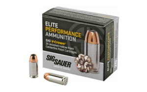 Sig Sauer Elite Performance V-Crown, 40 S&W, 180 Grain, Jacketed Hollow Point, 20 Round Box E40SW2-20