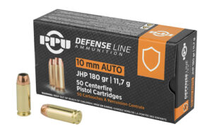 Prvi Partizan Handgun Defense, 10MM, 180Grain, Jacketed Hollow Point, 50 Round Box PPD10