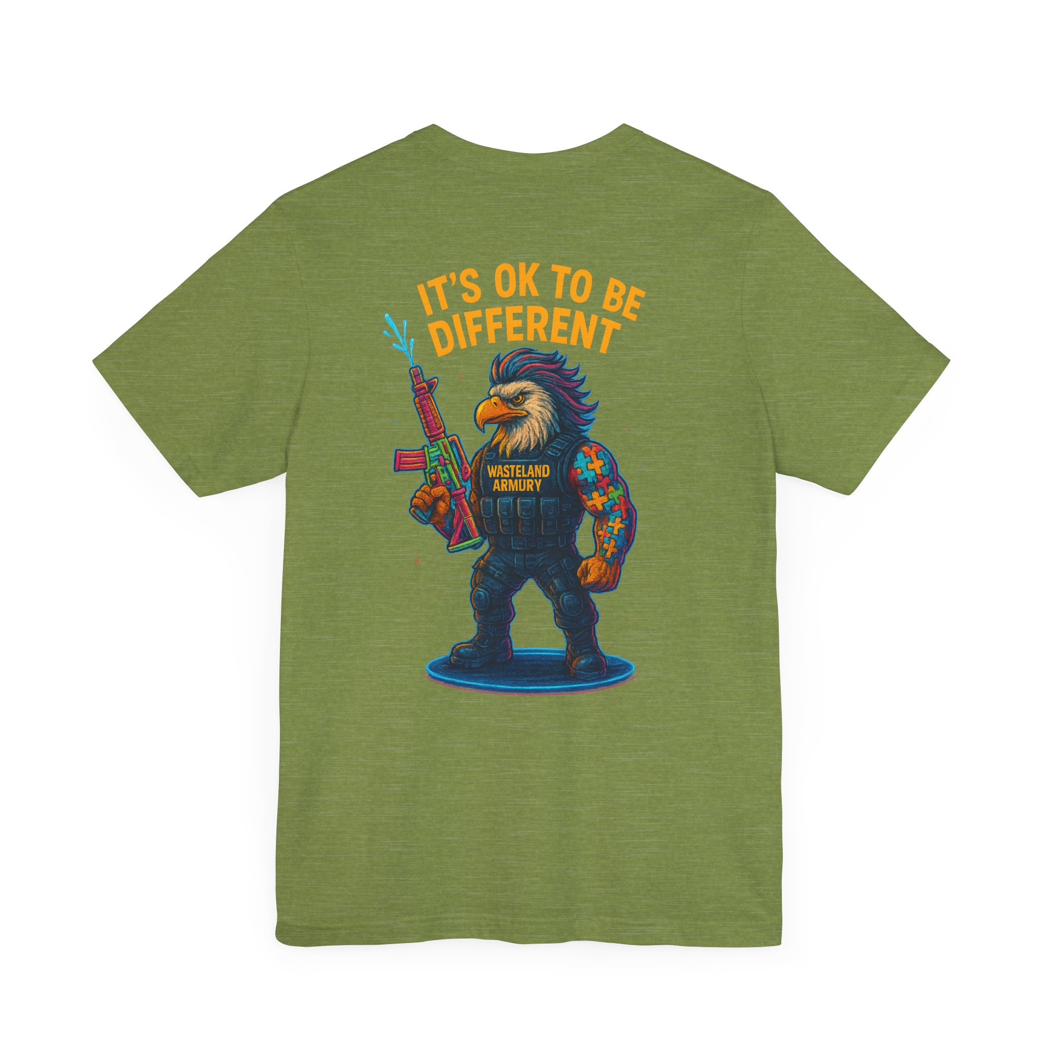 Autism Awareness Tactical Tee | It’s OK to Be Different Shirt | Patriotic Gun Shirt by Wasteland Armory