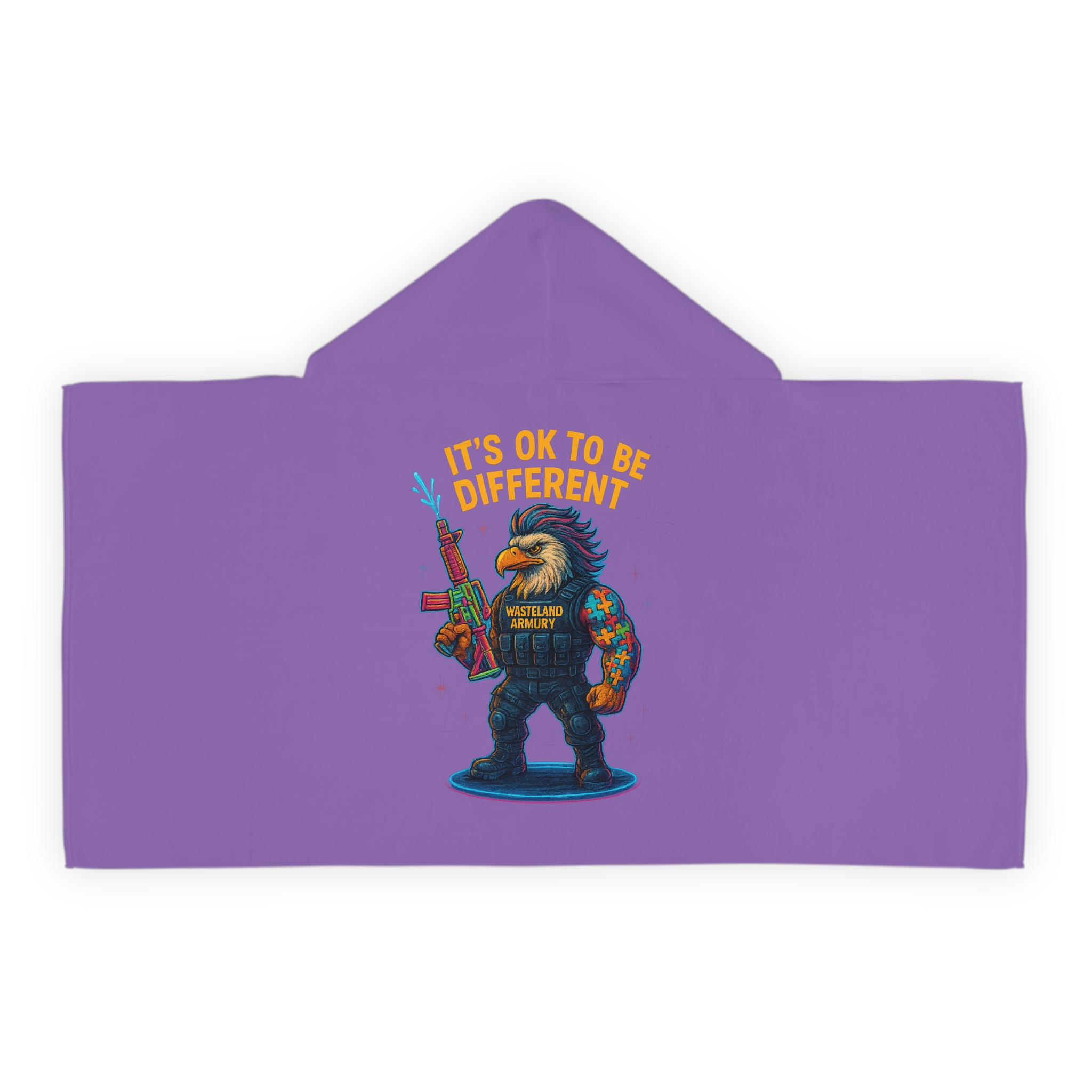 AUTISM AWARENESS WASTELAND ARMORY Youth Hooded Towel