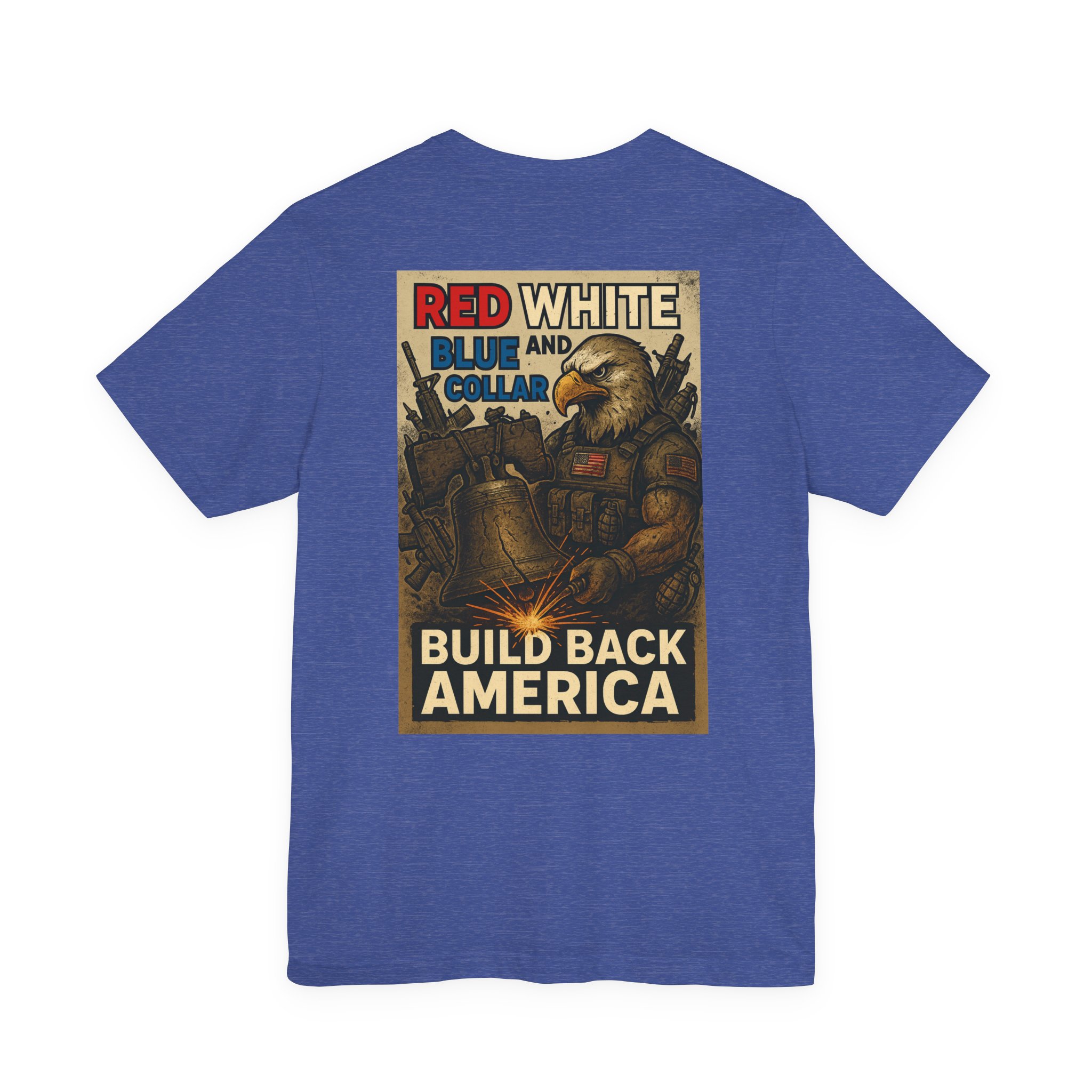RED WHITE AND BLUE COLLAR WORKING MAN WASTELAND ARMORY